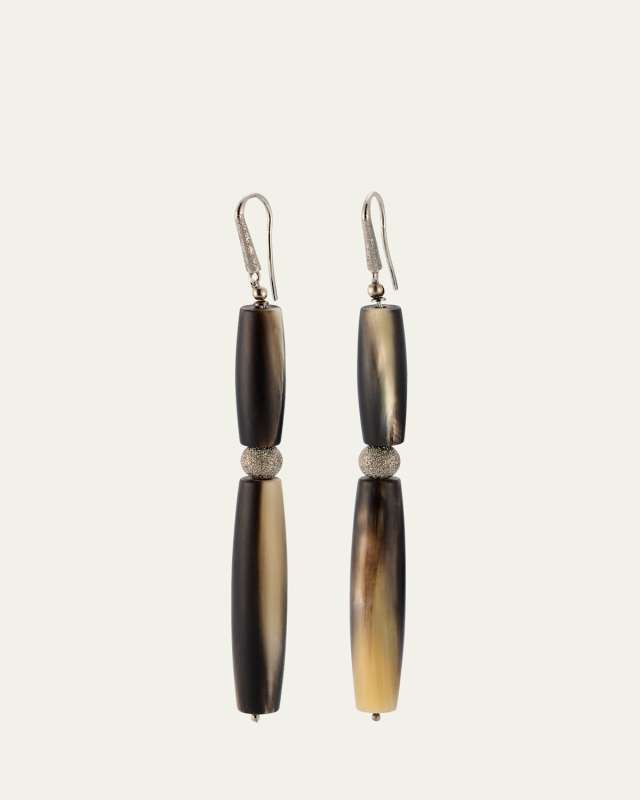 Horn And Sterling Silver Drop Earrings